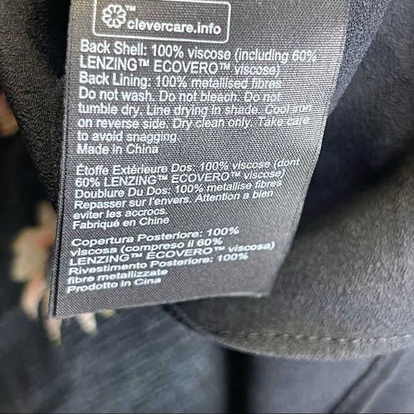 All Saints Caylan Avifauna Dress Black Floral Short Sheer Ruffle Collar Logo - Picture 13 of 14